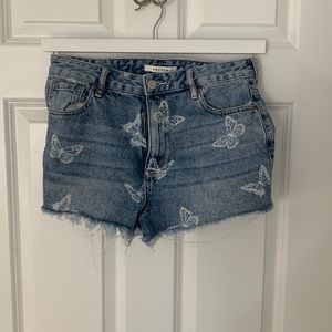 denim butterfly shorts